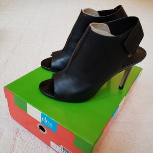 Charles & Keith Black Open-Toe Ankle Boots